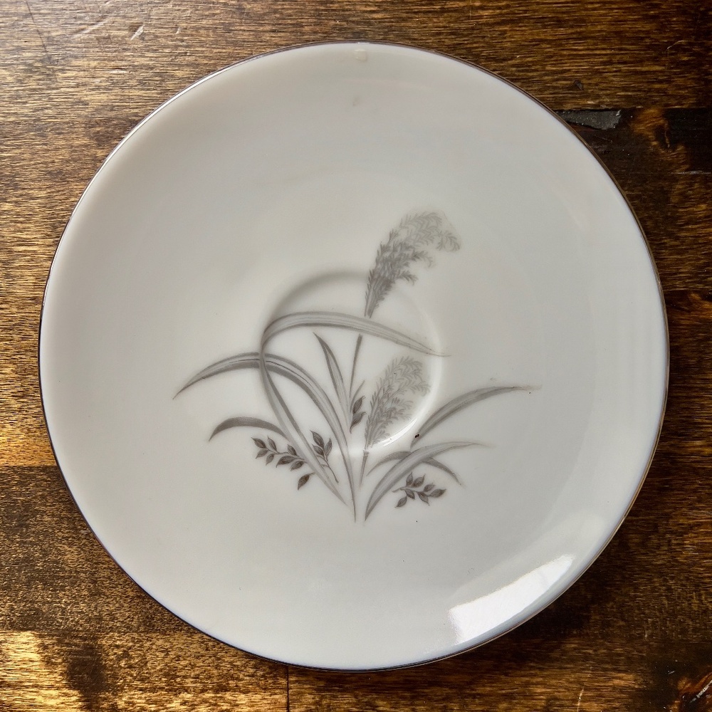 Wentworth China ‘Silver Wheat’ Eterna Shape #7514, 6” Saucer Coffee Tea VINTAGE